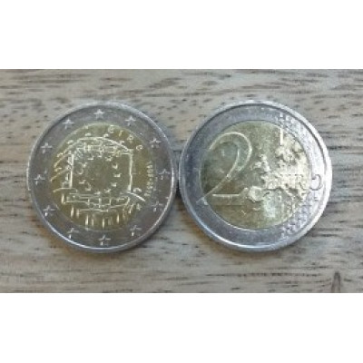Монета 2 евро 2015 г. Ирландия "30 лет флагу Европы".